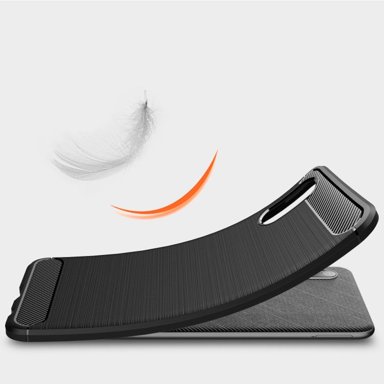 For Samsung Galaxy A02 Brushed Texture Carbon Fiber TPU Case