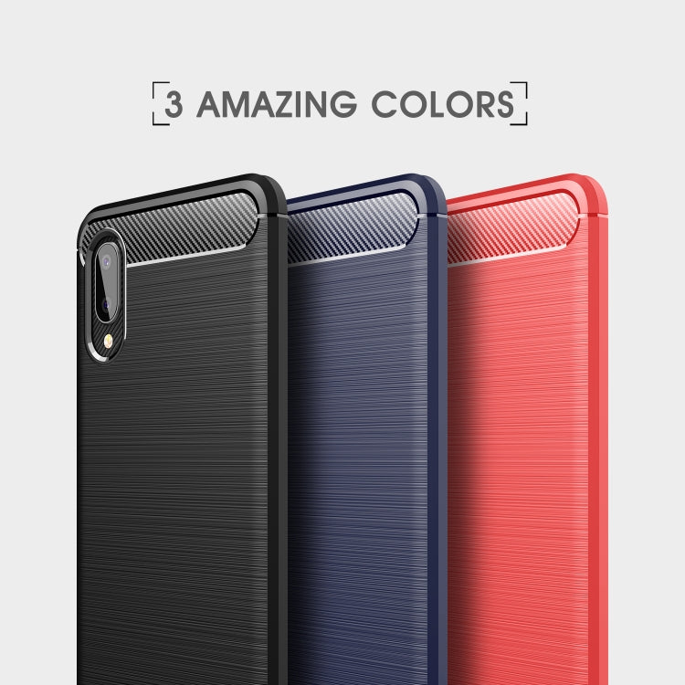 For Samsung Galaxy A02 Brushed Texture Carbon Fiber TPU Case