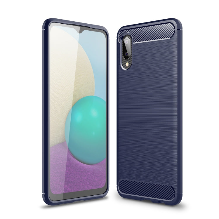 For Samsung Galaxy A02 Brushed Texture Carbon Fiber TPU Case