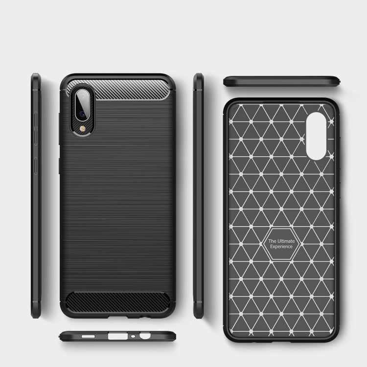 For Samsung Galaxy A02 Brushed Texture Carbon Fiber TPU Case