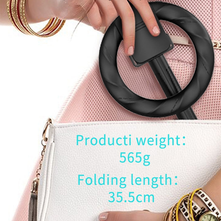 L06 Portable Bluetooth Tripod Selfie Stick with 8 inch Ring Light(Black)