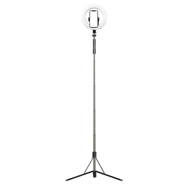 L06 Portable Bluetooth Tripod Selfie Stick with 8 inch Ring Light(Black)