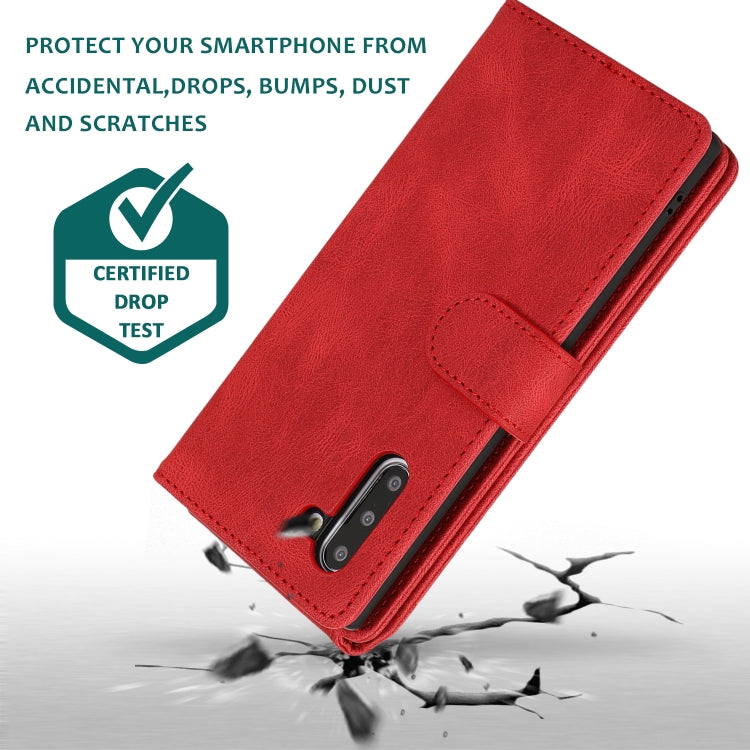 For Samsung Galaxy Note10 Skin-feel Crazy Horse Texture Zipper Wallet Bag Horizontal Flip Leather Case with Holder & Card Slots & Wallet & Lanyard