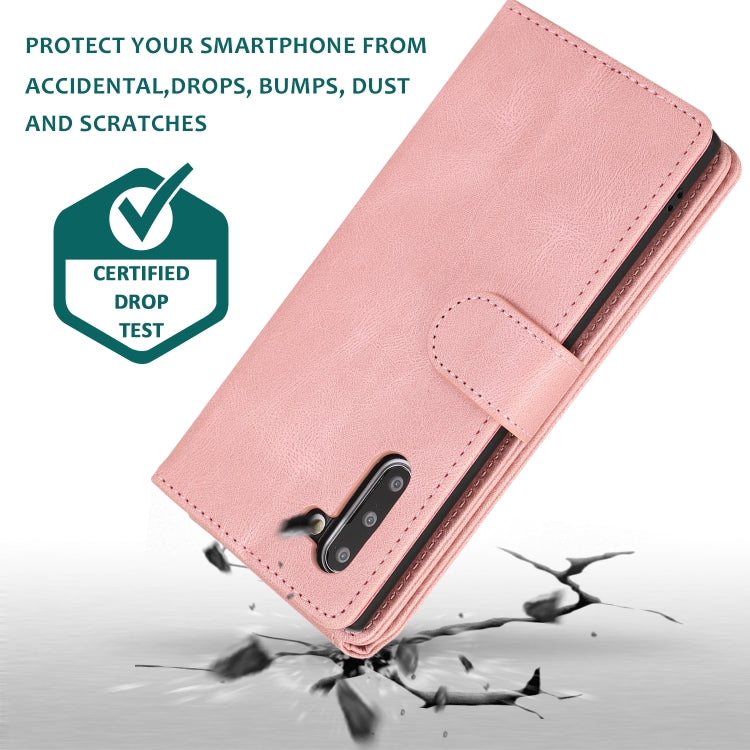 For Samsung Galaxy Note10 Skin-feel Crazy Horse Texture Zipper Wallet Bag Horizontal Flip Leather Case with Holder & Card Slots & Wallet & Lanyard
