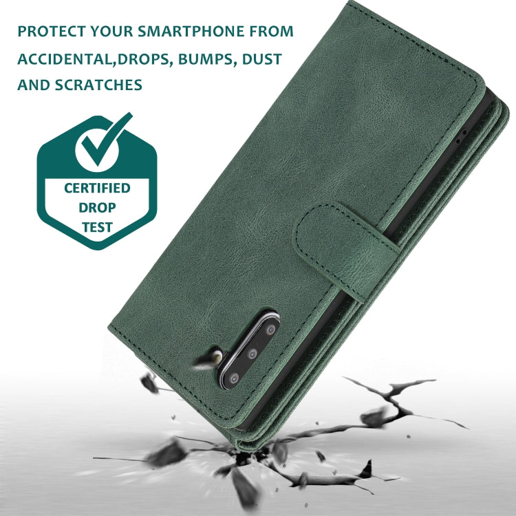 For Samsung Galaxy Note10 Skin-feel Crazy Horse Texture Zipper Wallet Bag Horizontal Flip Leather Case with Holder & Card Slots & Wallet & Lanyard