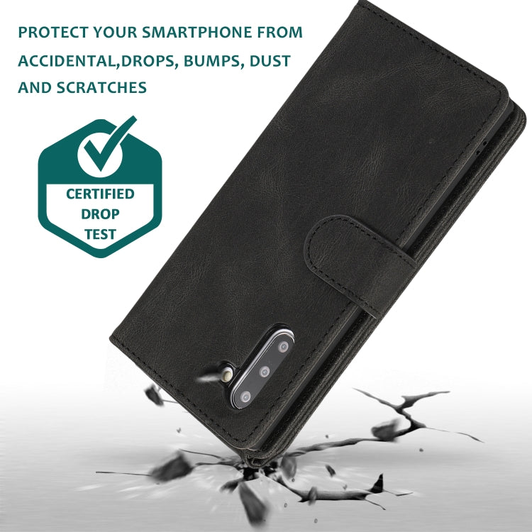 For Samsung Galaxy Note10 Skin-feel Crazy Horse Texture Zipper Wallet Bag Horizontal Flip Leather Case with Holder & Card Slots & Wallet & Lanyard