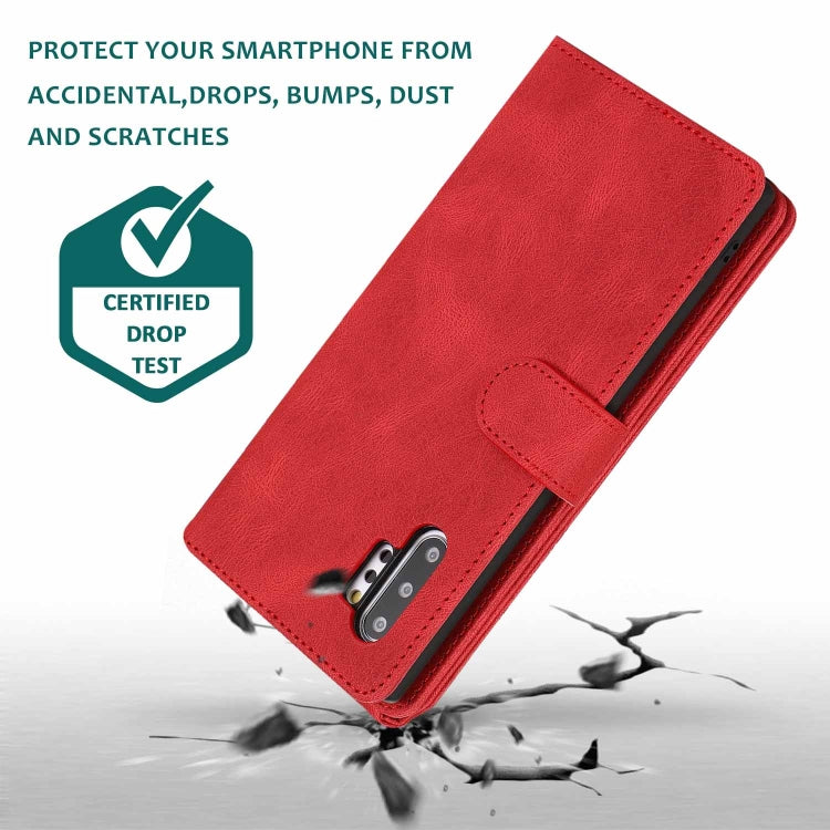 For Samsung Galaxy Note10+ Skin-feel Crazy Horse Texture Zipper Wallet Bag Horizontal Flip Leather Case with Holder & Card Slots & Wallet & Lanyard