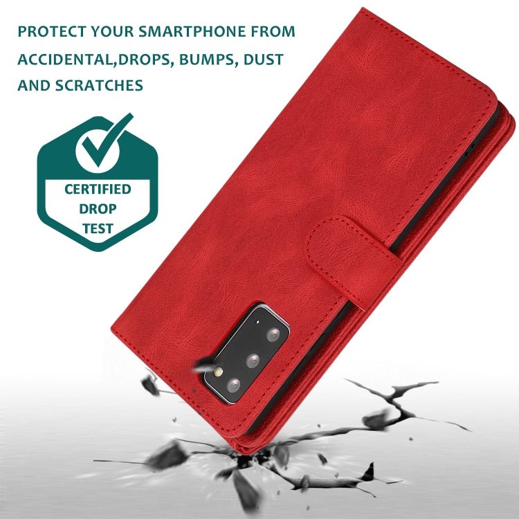 For Samsung Galaxy Note20 Skin-feel Crazy Horse Texture Zipper Wallet Bag Horizontal Flip Leather Case with Holder & Card Slots & Wallet & Lanyard