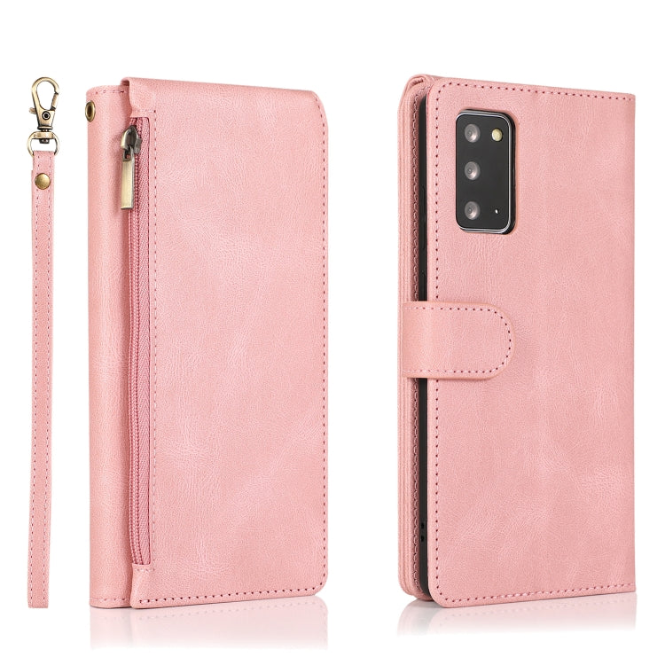 For Samsung Galaxy Note20 Skin-feel Crazy Horse Texture Zipper Wallet Bag Horizontal Flip Leather Case with Holder & Card Slots & Wallet & Lanyard