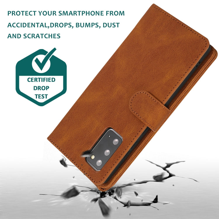 For Samsung Galaxy Note20 Skin-feel Crazy Horse Texture Zipper Wallet Bag Horizontal Flip Leather Case with Holder & Card Slots & Wallet & Lanyard