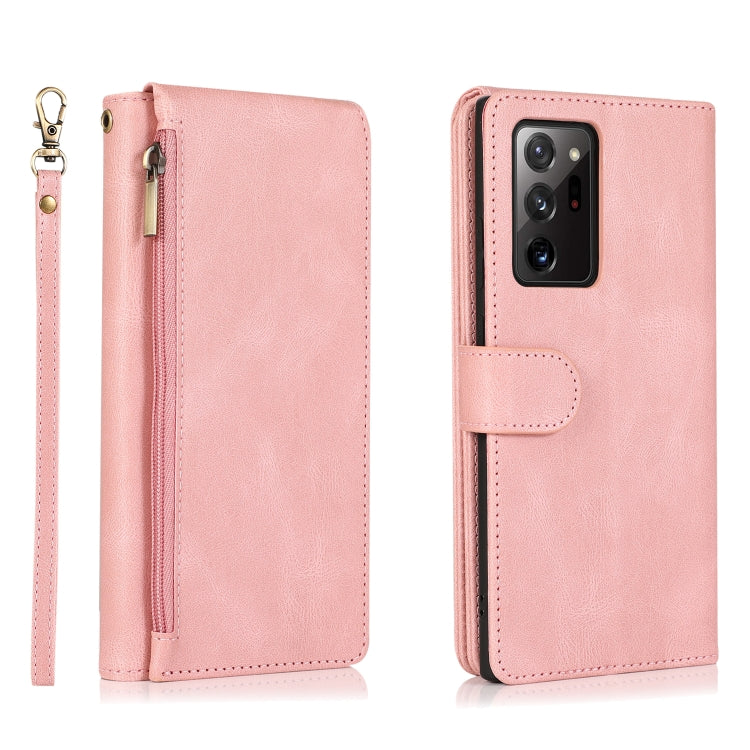For Samsung Galaxy Note20 Ultra Skin-feel Crazy Horse Texture Zipper Wallet Bag Horizontal Flip Leather Case with Holder & Card Slots & Wallet & Lanyard