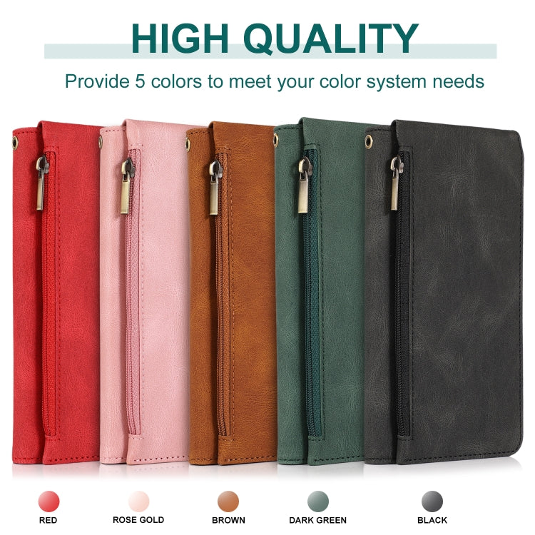 For Samsung Galaxy Note20 Ultra Skin-feel Crazy Horse Texture Zipper Wallet Bag Horizontal Flip Leather Case with Holder & Card Slots & Wallet & Lanyard
