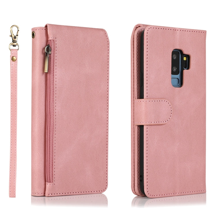 For Samsung Galaxy S9+ Skin-feel Crazy Horse Texture Zipper Wallet Bag Horizontal Flip Leather Case with Holder & Card Slots & Wallet & Lanyard