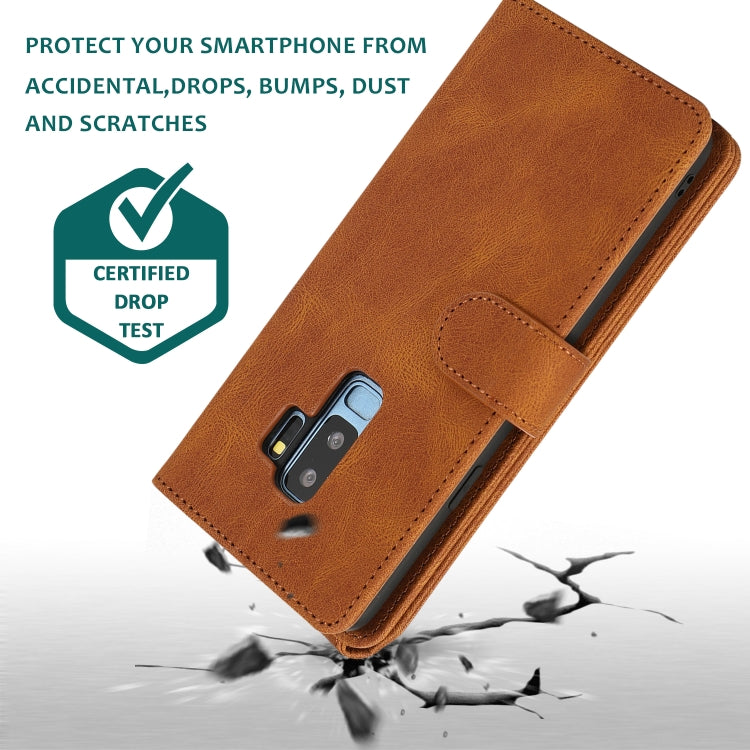 For Samsung Galaxy S9+ Skin-feel Crazy Horse Texture Zipper Wallet Bag Horizontal Flip Leather Case with Holder & Card Slots & Wallet & Lanyard