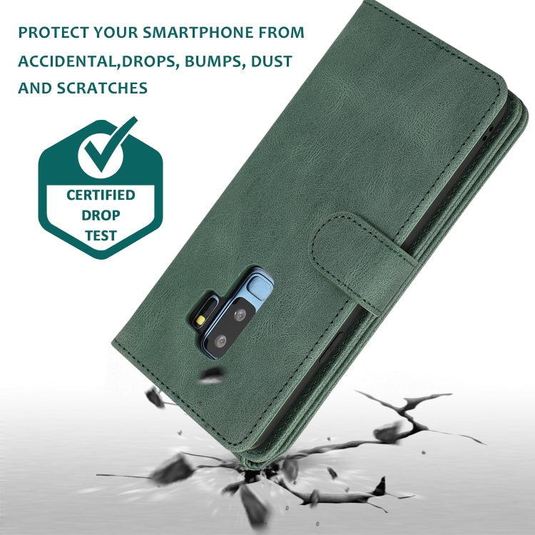 For Samsung Galaxy S9+ Skin-feel Crazy Horse Texture Zipper Wallet Bag Horizontal Flip Leather Case with Holder & Card Slots & Wallet & Lanyard
