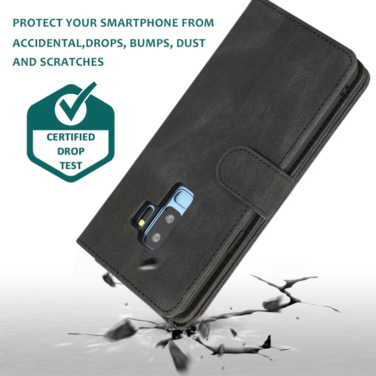 For Samsung Galaxy S9+ Skin-feel Crazy Horse Texture Zipper Wallet Bag Horizontal Flip Leather Case with Holder & Card Slots & Wallet & Lanyard