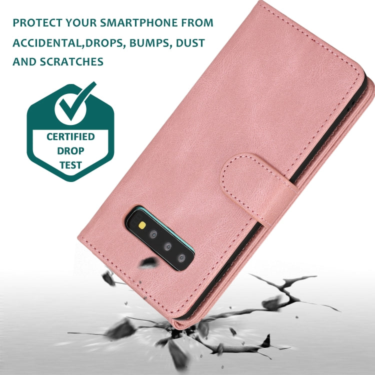 For Samsung Galaxy S10 Skin-feel Crazy Horse Texture Zipper Wallet Bag Horizontal Flip Leather Case with Holder & Card Slots & Wallet & Lanyard