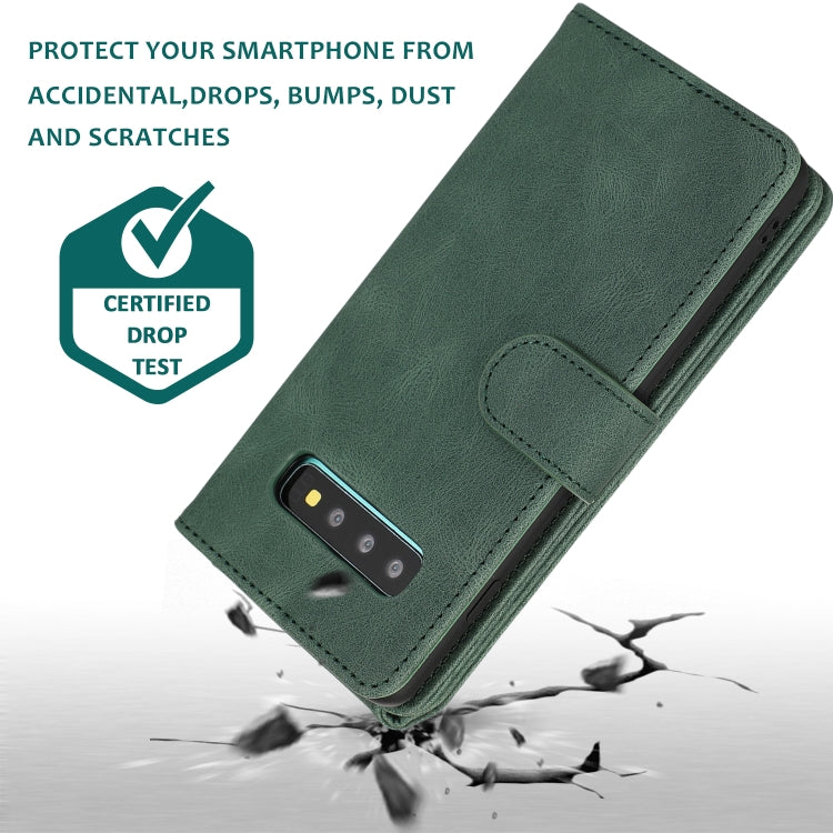 For Samsung Galaxy S10 Skin-feel Crazy Horse Texture Zipper Wallet Bag Horizontal Flip Leather Case with Holder & Card Slots & Wallet & Lanyard