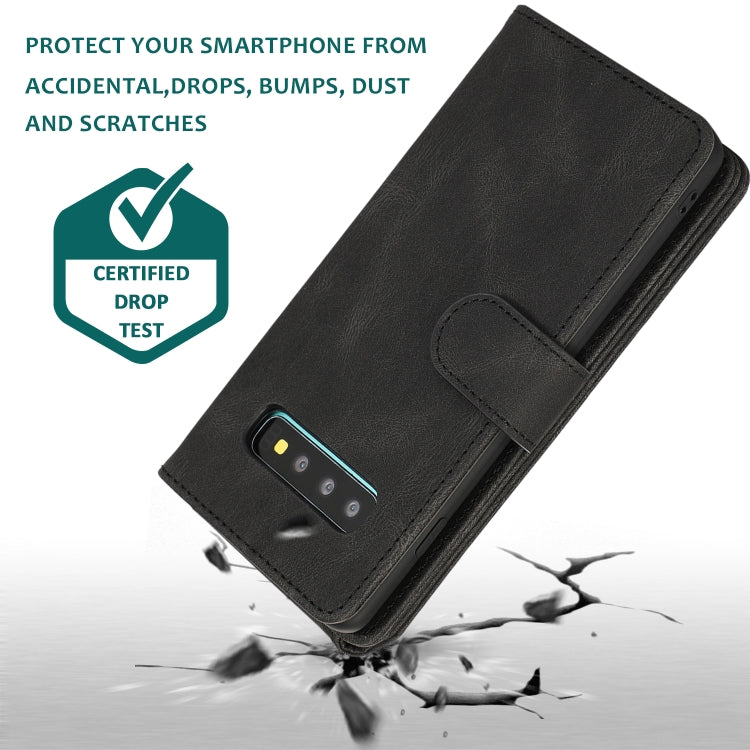 For Samsung Galaxy S10 Skin-feel Crazy Horse Texture Zipper Wallet Bag Horizontal Flip Leather Case with Holder & Card Slots & Wallet & Lanyard