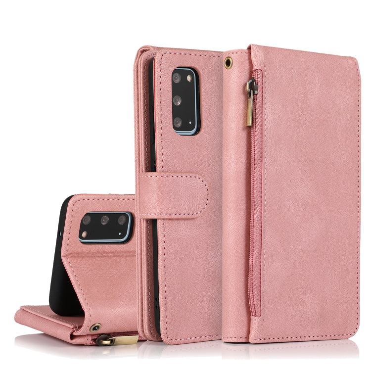 For Samsung Galaxy S20 Skin-feel Crazy Horse Texture Zipper Wallet Bag Horizontal Flip Leather Case with Holder & Card Slots & Wallet & Lanyard
