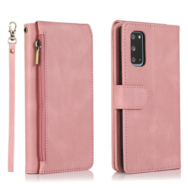 For Samsung Galaxy S20 Skin-feel Crazy Horse Texture Zipper Wallet Bag Horizontal Flip Leather Case with Holder & Card Slots & Wallet & Lanyard