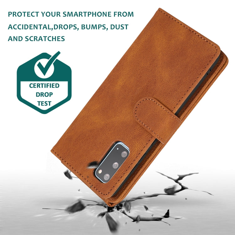 For Samsung Galaxy S20 Skin-feel Crazy Horse Texture Zipper Wallet Bag Horizontal Flip Leather Case with Holder & Card Slots & Wallet & Lanyard