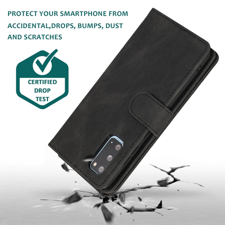 For Samsung Galaxy S20 Skin-feel Crazy Horse Texture Zipper Wallet Bag Horizontal Flip Leather Case with Holder & Card Slots & Wallet & Lanyard
