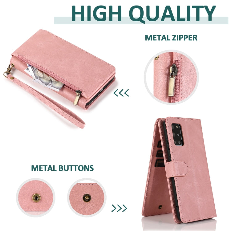 For Samsung Galaxy S20+ Skin-feel Crazy Horse Texture Zipper Wallet Bag Horizontal Flip Leather Case with Holder & Card Slots & Wallet & Lanyard