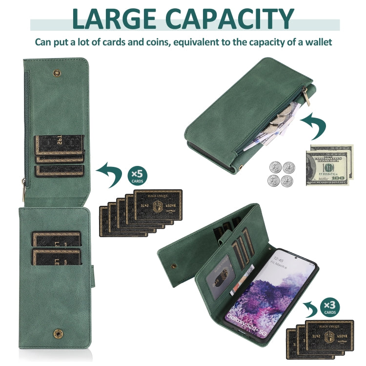 For Samsung Galaxy S20+ Skin-feel Crazy Horse Texture Zipper Wallet Bag Horizontal Flip Leather Case with Holder & Card Slots & Wallet & Lanyard