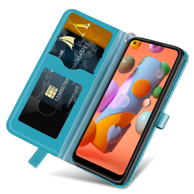 For Samsung Galaxy A11 (US Version) Life of Tree Embossing Pattern Horizontal Flip Leather Case with Holder & Card Slot & Wallet & Photo Frame & Lanyard
