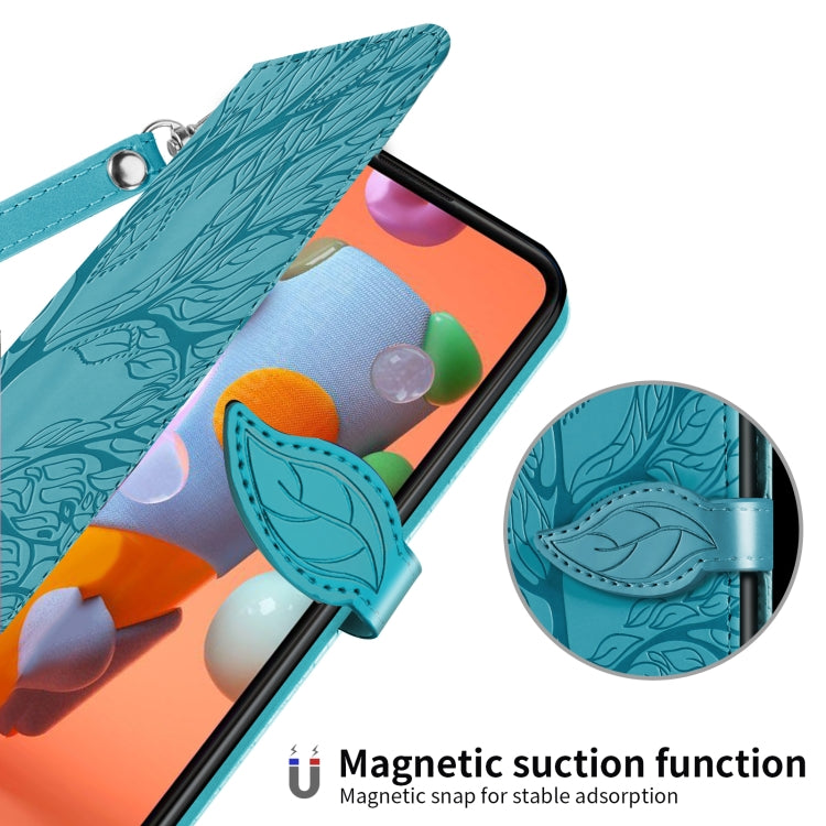 For Samsung Galaxy A11 (US Version) Life of Tree Embossing Pattern Horizontal Flip Leather Case with Holder & Card Slot & Wallet & Photo Frame & Lanyard