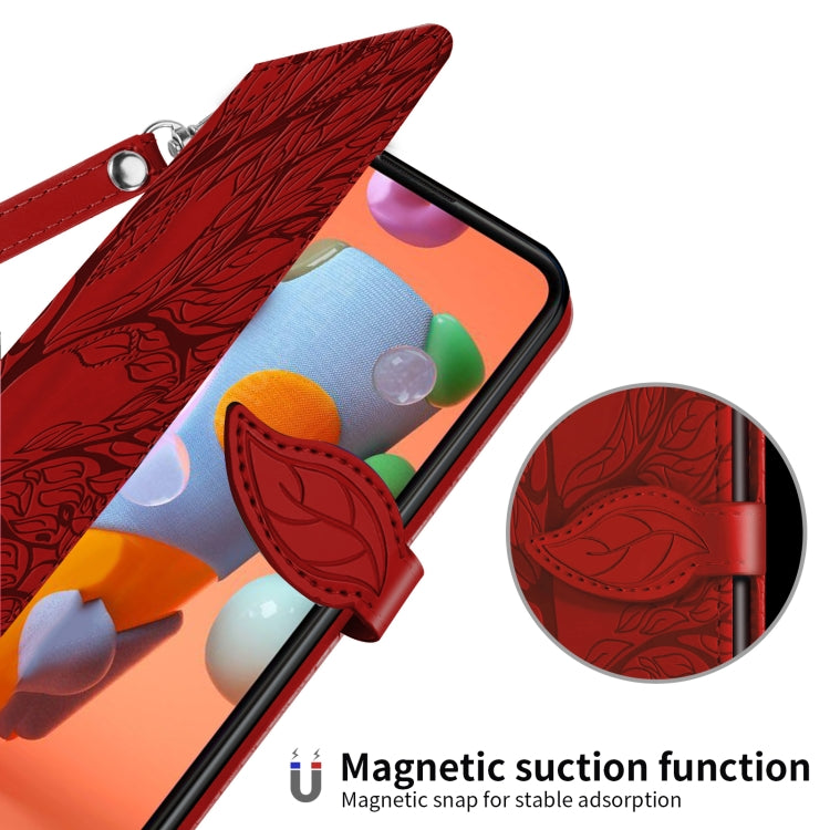 For Samsung Galaxy A11 (EU Version) Life of Tree Embossing Pattern Horizontal Flip Leather Case with Holder & Card Slot & Wallet & Photo Frame & Lanyard