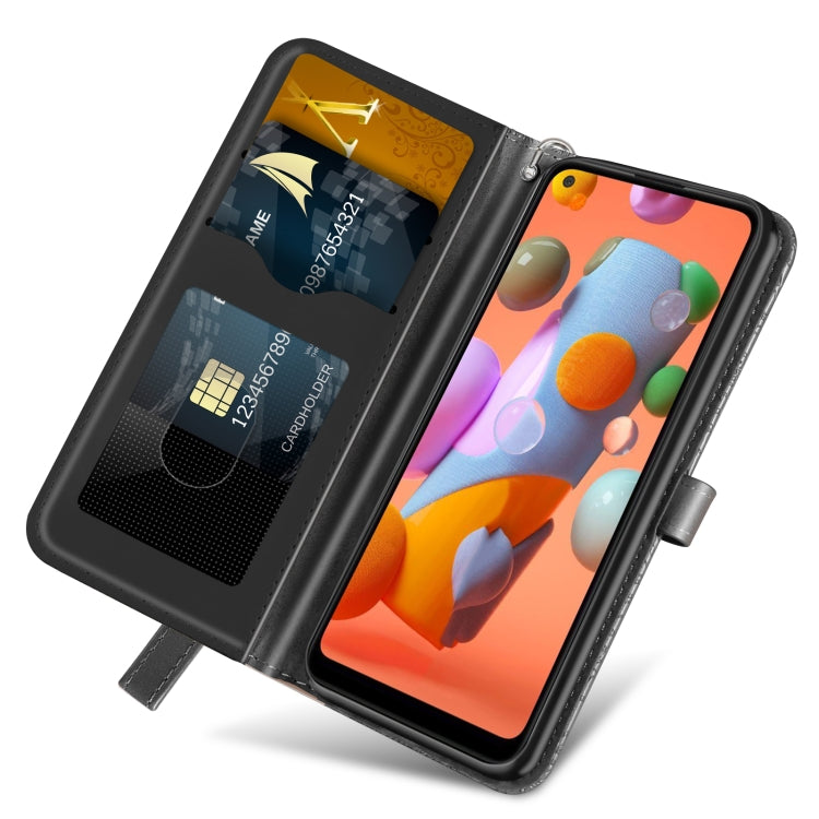 For Samsung Galaxy A11 (EU Version) Life of Tree Embossing Pattern Horizontal Flip Leather Case with Holder & Card Slot & Wallet & Photo Frame & Lanyard