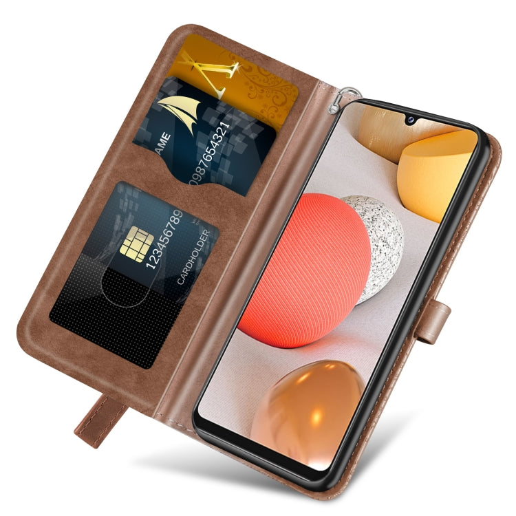 For Samsung Galaxy A12 Life of Tree Embossing Pattern Horizontal Flip Leather Case with Holder & Card Slot & Wallet & Photo Frame & Lanyard