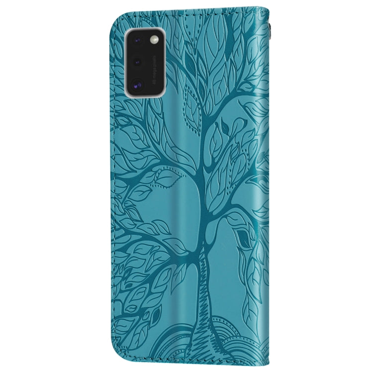 For Samsung Galaxy A41 Life of Tree Embossing Pattern Horizontal Flip Leather Case with Holder & Card Slot & Wallet & Photo Frame & Lanyard