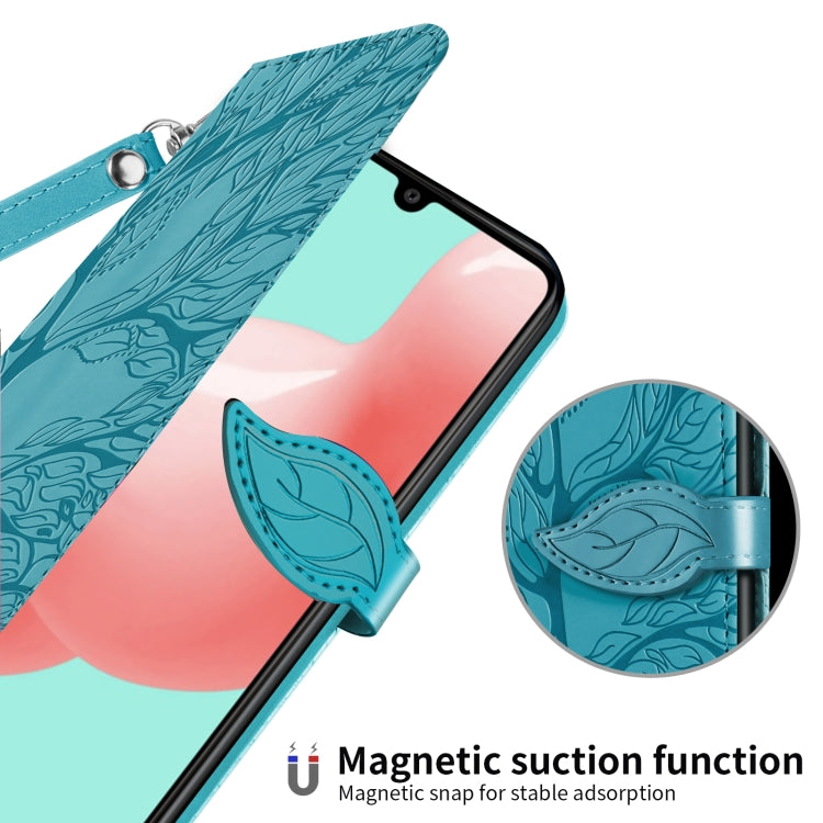 For Samsung Galaxy A41 Life of Tree Embossing Pattern Horizontal Flip Leather Case with Holder & Card Slot & Wallet & Photo Frame & Lanyard