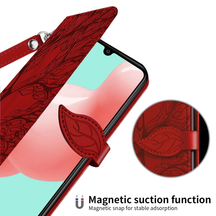 For Samsung Galaxy A41 Life of Tree Embossing Pattern Horizontal Flip Leather Case with Holder & Card Slot & Wallet & Photo Frame & Lanyard