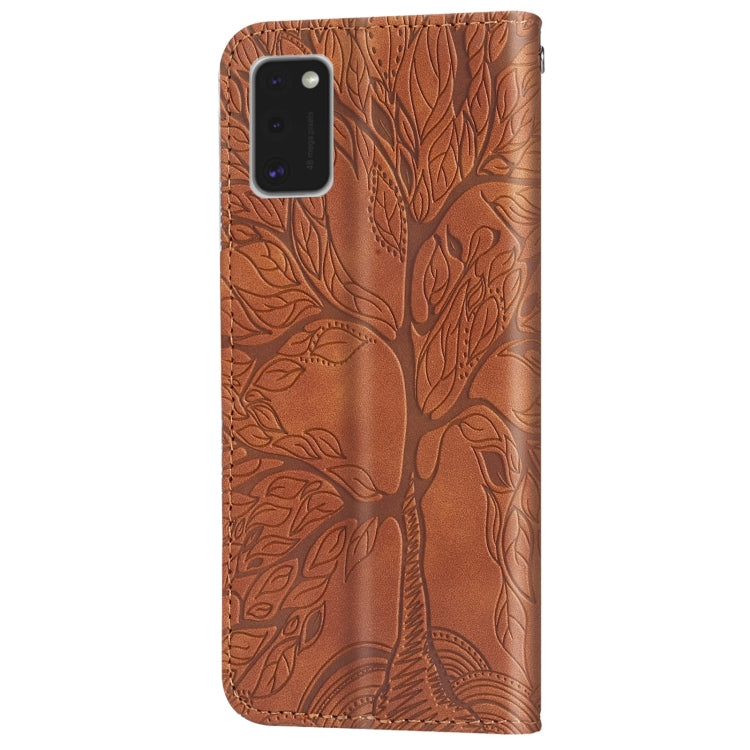 For Samsung Galaxy A41 Life of Tree Embossing Pattern Horizontal Flip Leather Case with Holder & Card Slot & Wallet & Photo Frame & Lanyard