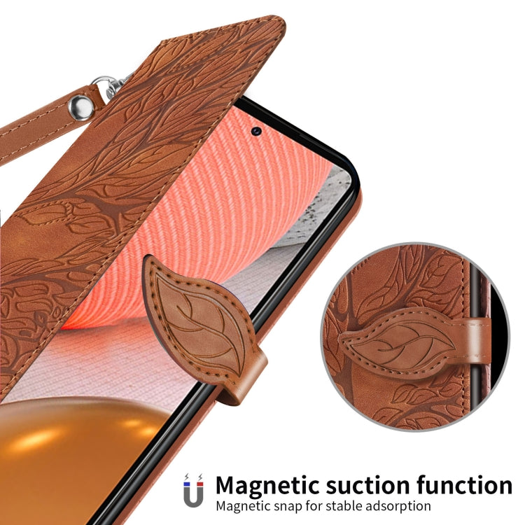 For Samsung Galaxy A72 5G / 4G Life of Tree Embossing Pattern Horizontal Flip Leather Case with Holder & Card Slot & Wallet & Photo Frame & Lanyard