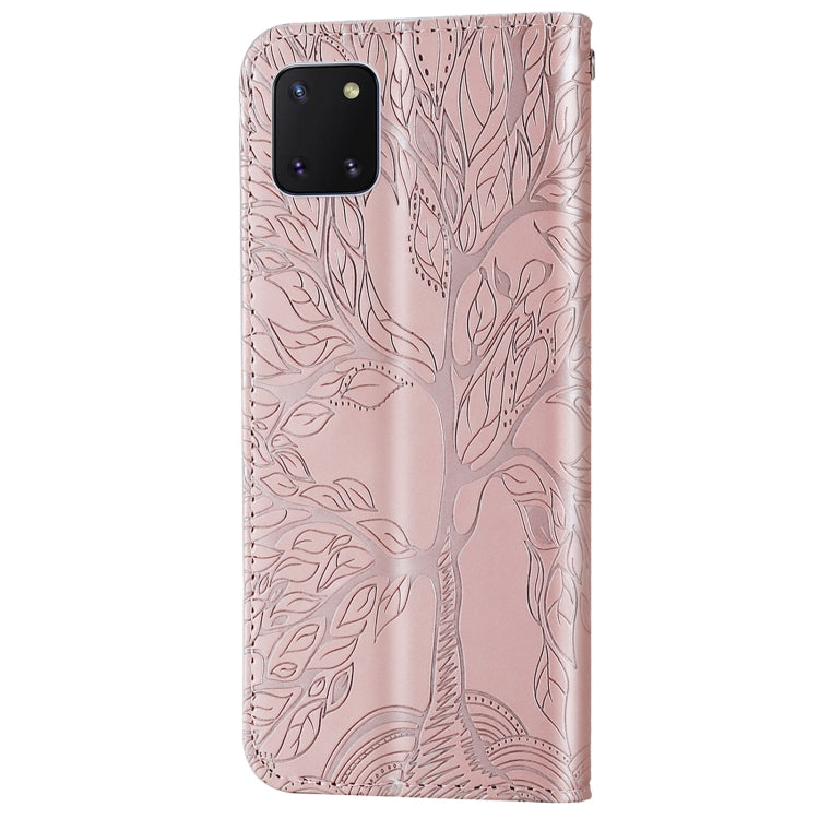 For Samsung Galaxy A81 Life of Tree Embossing Pattern Horizontal Flip Leather Case with Holder & Card Slot & Wallet & Photo Frame & Lanyard