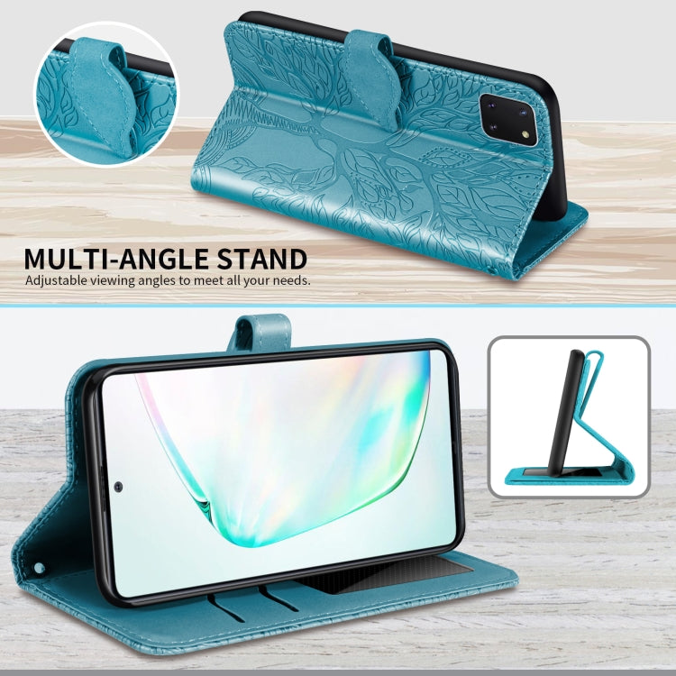 For Samsung Galaxy A81 Life of Tree Embossing Pattern Horizontal Flip Leather Case with Holder & Card Slot & Wallet & Photo Frame & Lanyard