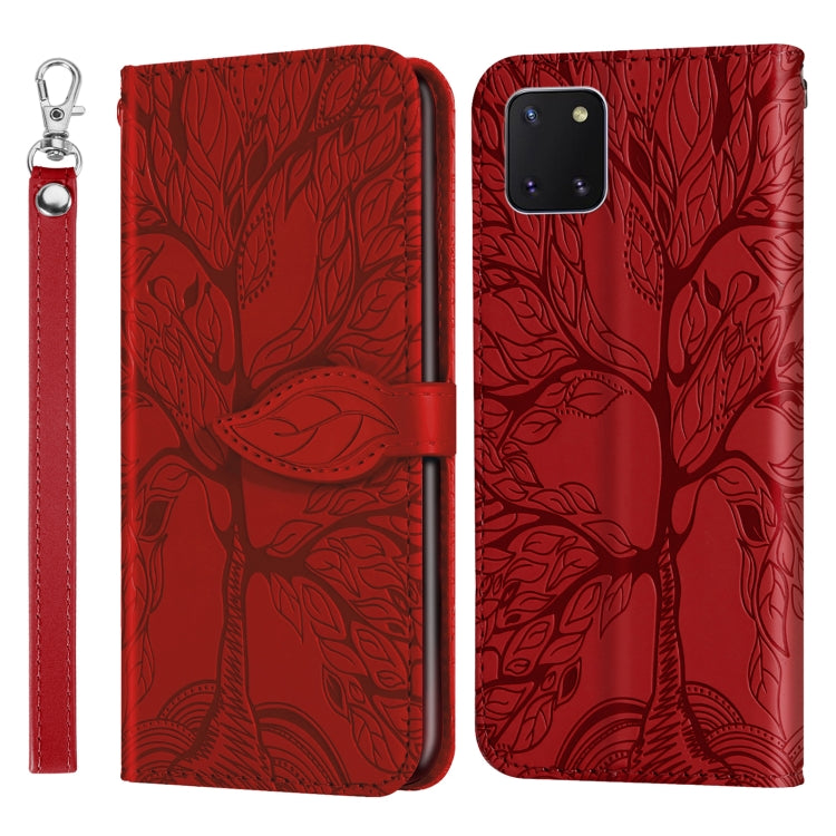 For Samsung Galaxy A81 Life of Tree Embossing Pattern Horizontal Flip Leather Case with Holder & Card Slot & Wallet & Photo Frame & Lanyard