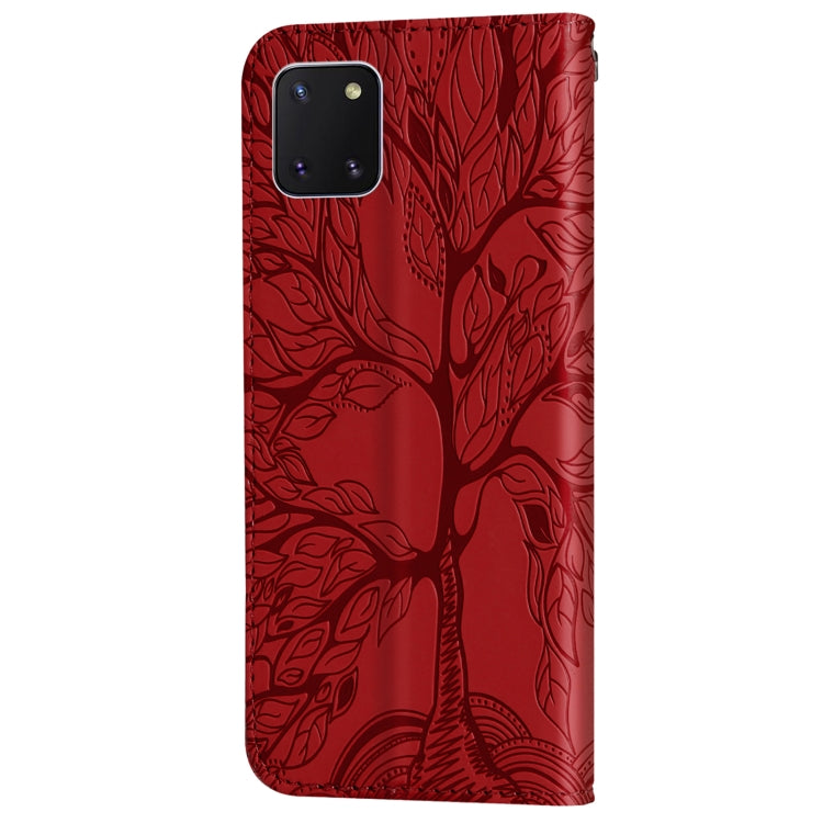 For Samsung Galaxy A81 Life of Tree Embossing Pattern Horizontal Flip Leather Case with Holder & Card Slot & Wallet & Photo Frame & Lanyard