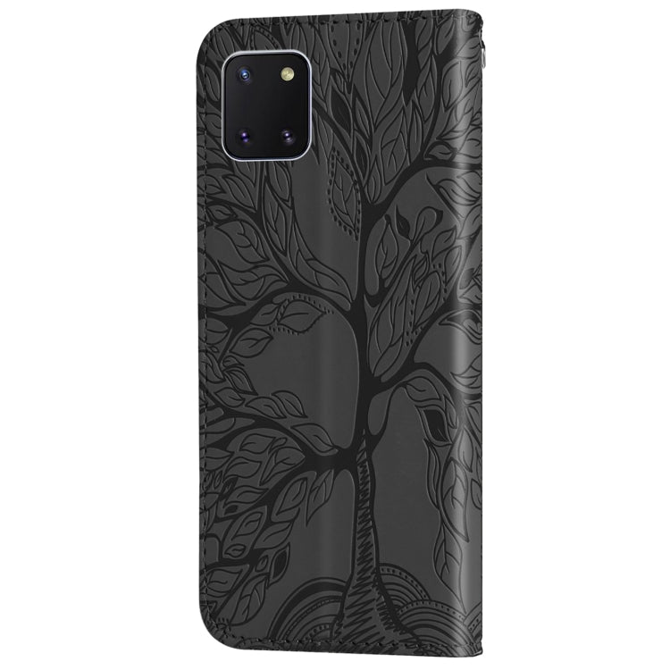 For Samsung Galaxy A81 Life of Tree Embossing Pattern Horizontal Flip Leather Case with Holder & Card Slot & Wallet & Photo Frame & Lanyard