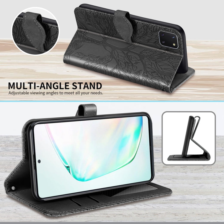 For Samsung Galaxy A81 Life of Tree Embossing Pattern Horizontal Flip Leather Case with Holder & Card Slot & Wallet & Photo Frame & Lanyard