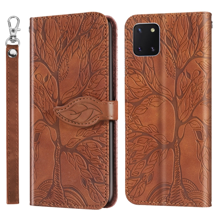 For Samsung Galaxy A81 Life of Tree Embossing Pattern Horizontal Flip Leather Case with Holder & Card Slot & Wallet & Photo Frame & Lanyard