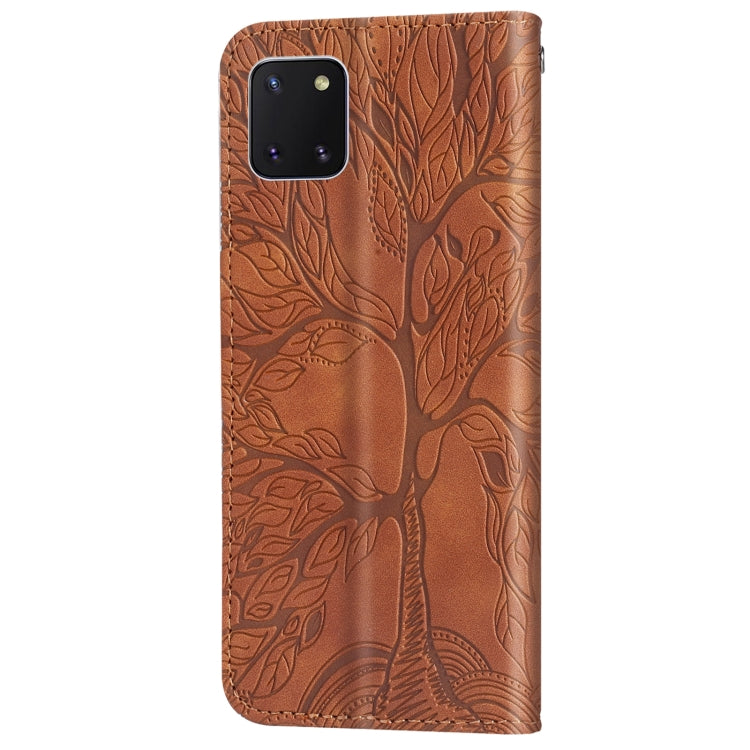 For Samsung Galaxy A81 Life of Tree Embossing Pattern Horizontal Flip Leather Case with Holder & Card Slot & Wallet & Photo Frame & Lanyard