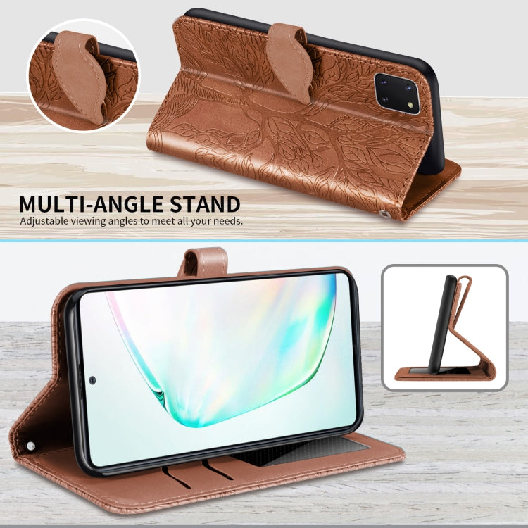 For Samsung Galaxy A81 Life of Tree Embossing Pattern Horizontal Flip Leather Case with Holder & Card Slot & Wallet & Photo Frame & Lanyard