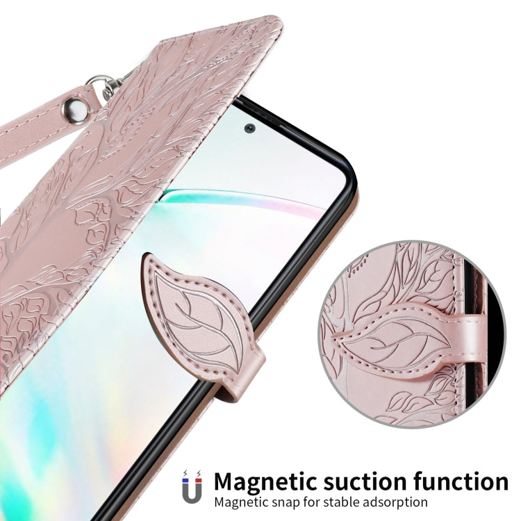 For Samsung Galaxy A91 Life of Tree Embossing Pattern Horizontal Flip Leather Case with Holder & Card Slot & Wallet & Photo Frame & Lanyard