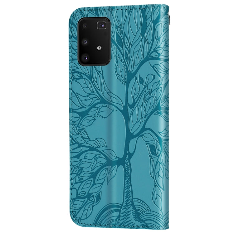 For Samsung Galaxy A91 Life of Tree Embossing Pattern Horizontal Flip Leather Case with Holder & Card Slot & Wallet & Photo Frame & Lanyard